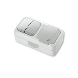 Блок выключатель двухклавишный/розетка с заземлением Viko 5582 Palmiye Water Proof