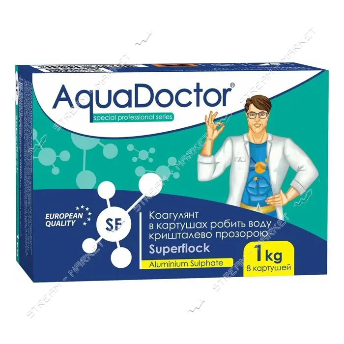 Коагулирующее средство длительного действия AquaDOCTOR SF Superflock 1кг 8шт                        