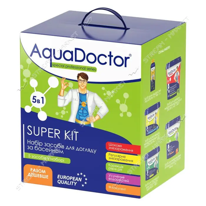 Набор химии для бассейна AquaDOCTOR Super Kit 5в1                                                   