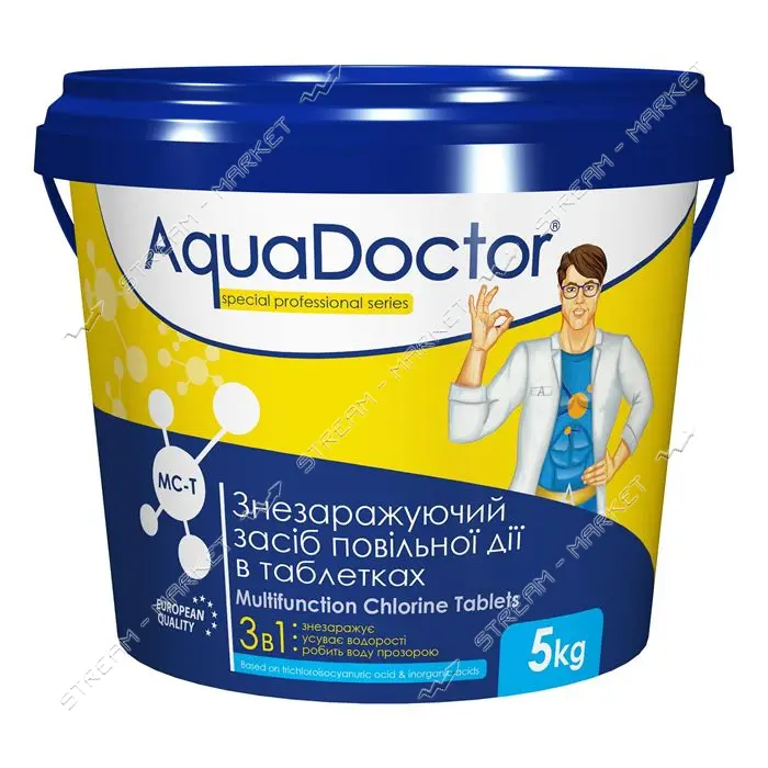 Хлор AquaDOCTOR MC-T 3в1 таблетки 200г длительного действия 5кг                                     