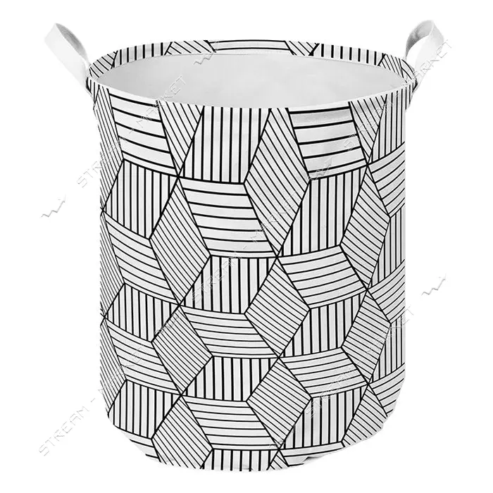 Корзина Idea Home TC-39 круглая тканевая Geometry 40x50см