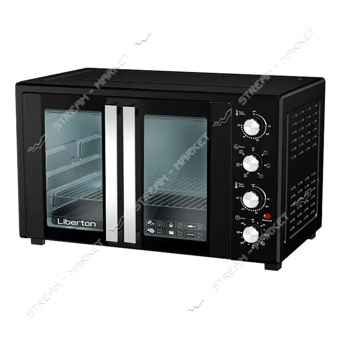 Электродуховка Liberton LEO-600 60л конвекция вертел подсветка Black