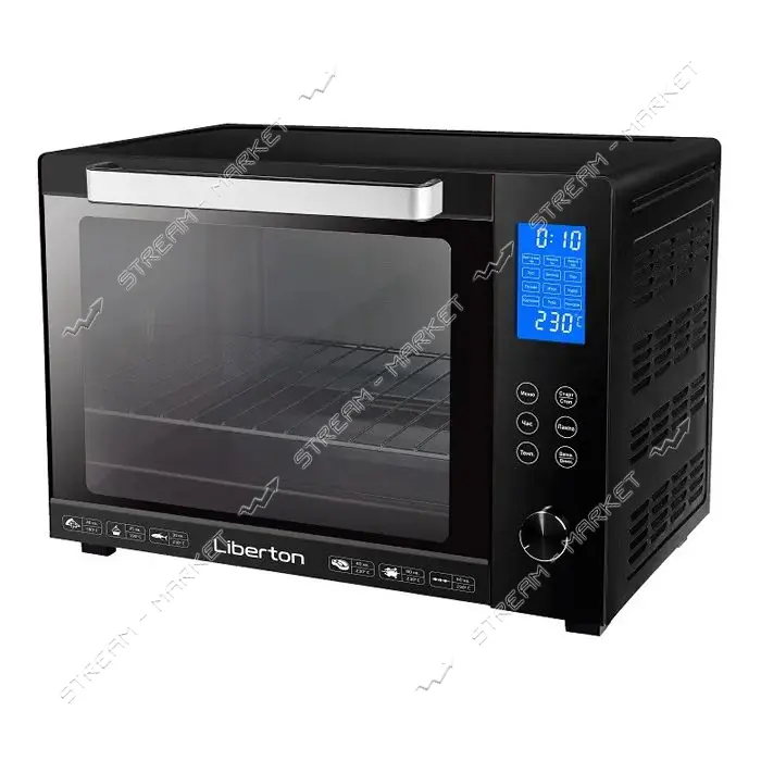 Электродуховка Liberton LEO-601E 60л конвекция подсветка терморукавица Black                        