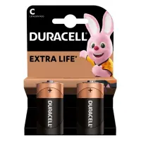 Батарейка Duracell щелочная С/LR14 средний бочонок 2шт блистер оригинал                             