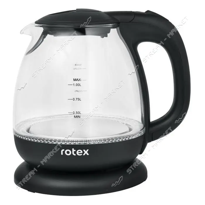 Электрочайник Rotex RKT80-B 1100Вт 1л стекло