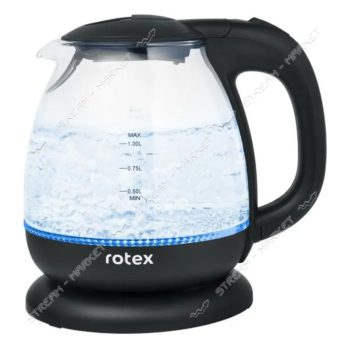 Электрочайник Rotex RKT80-B 1100Вт 1л стекло