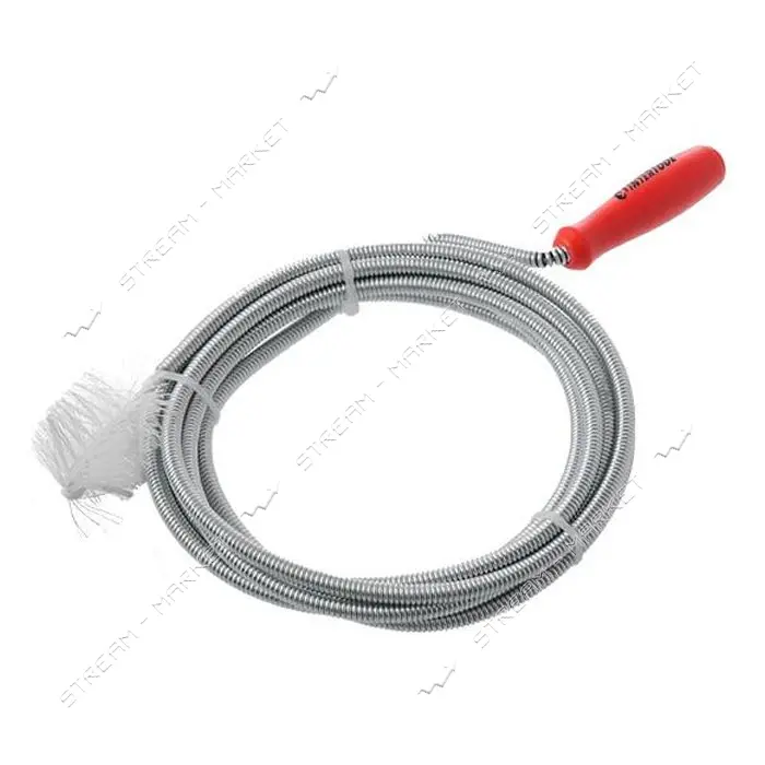 Трос для чистки труб Intertool HP-1005 6ммх3м наконечник рифленая проволока