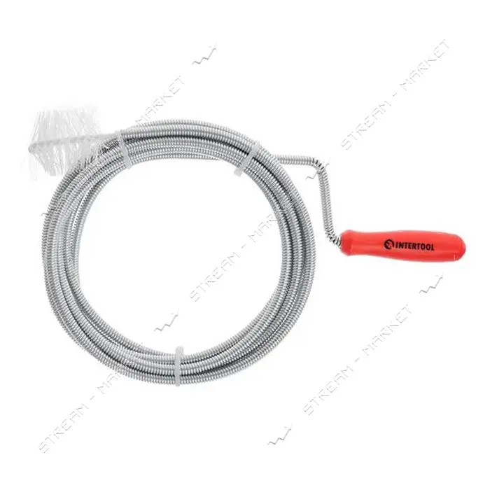 Трос для чистки труб Intertool HP-1005 6ммх3м наконечник рифленая проволока