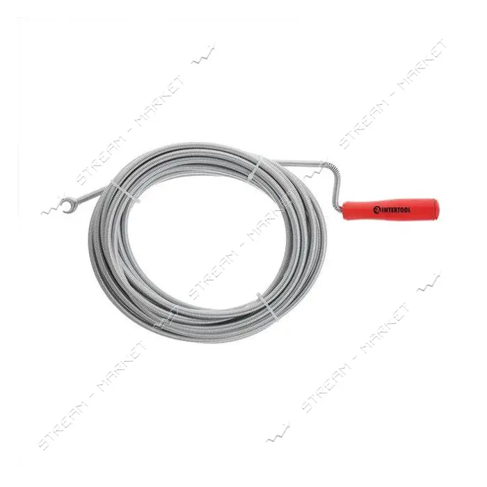 Трос для чистки труб Intertool HP-1007 9ммх10м пробивной наконечник                                 