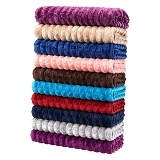 Плед шарпей ГлавТекстиль Hot Home 180х200см двуспальный полоса 4.5см в сумке пыльная роза           