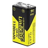 Аккумулятор крона LiitoKala USB-9V Li-ion 1100mAh 9V                                                
