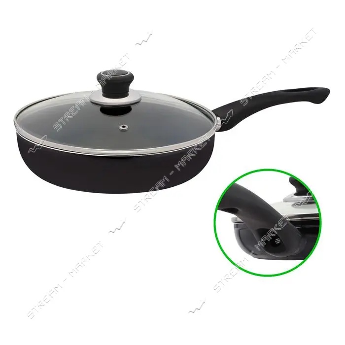 Сковорода d28 стекл/кр NON-STICK Т PN-28B  черная                                                   