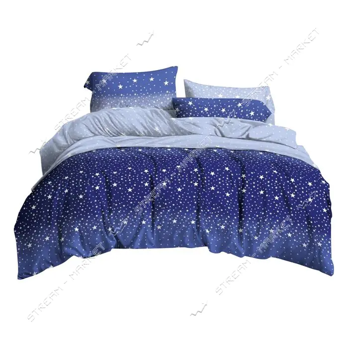 Постельное белье Textile House Бязь 65 200х220см евро бязь синие звезды                             