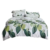 Постельное белье Textile House Бязь 65 150х210см полуторное зеленые листья                          