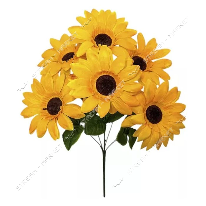 Букет искусственный Подсолнух 6 голов высота 460мм 8070 20шт