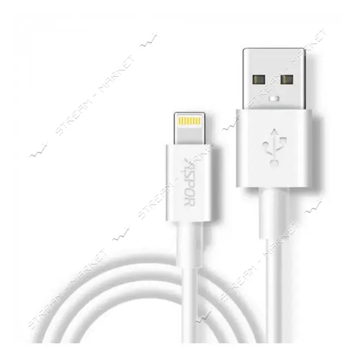 Кабель Aspor A172 Plus Lightning 2м белый                                                           