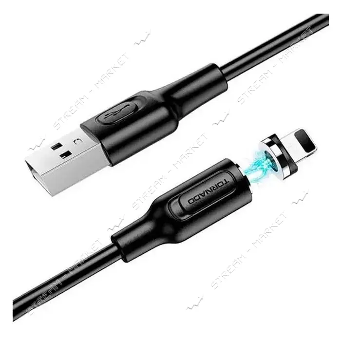 Кабель Tornado Lighting TX14 Magnetic 2.4A 1м черный