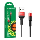 Кабель Tornado Micro USB TX7 Nylon 2.4A 1м черно-красный