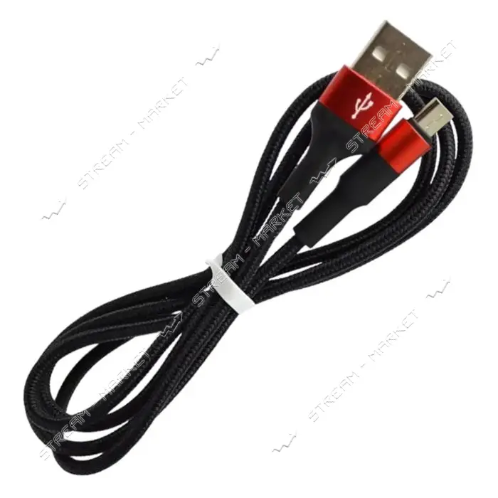Кабель Tornado Micro USB TX7 Nylon 2.4A 1м черно-красный