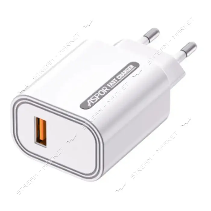Сетевое зарядное устройство Aspor A803 USB/18W белое