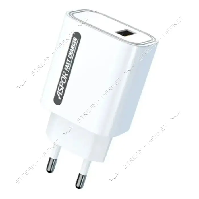 Сетевое зарядное устройство Aspor A803 USB/18W белое