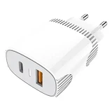 Сетевое зарядное устройство Aspor A816 USB/USB-C/3A/20W белое                                       