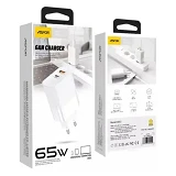 Сетевое зарядное устройство Aspor A851 65W PD QC USB C плюс A белое
