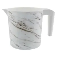 Кружка мерная пластиковая для пищевых продуктов DECOR 1.4л белый мрамор с фоторисунком Турция       