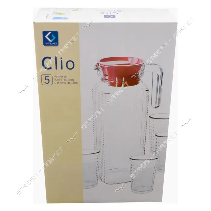 Набор для напитков Clio кувшин 1100мл и стаканы 4х200мл