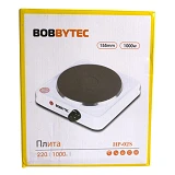 Электроплита Bobbytec HP-02S 1000Вт 1 конфорка блин белый                                           