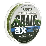 Шнур SAPFIR GRAIG 8X 150мх0.14мм тест 12кг