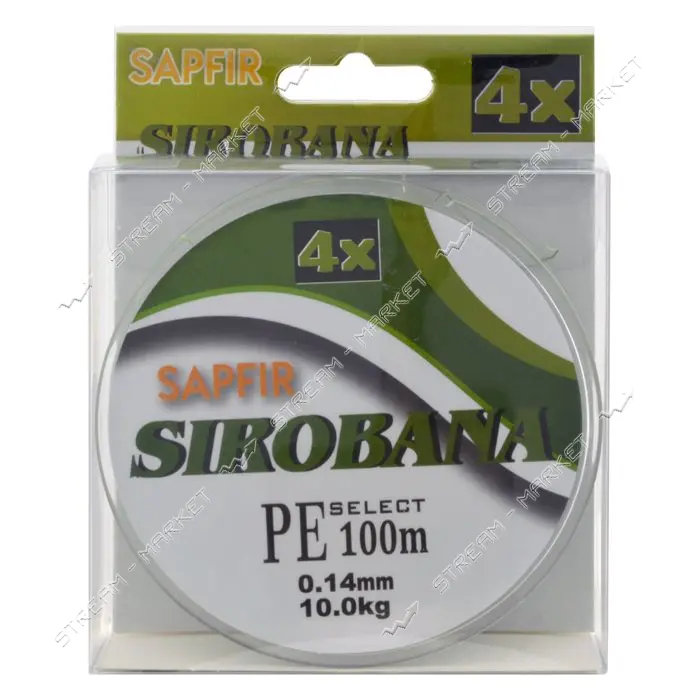 Шнур SAPFIR SIROBANA 4X 100мх0.14мм тест 10кг