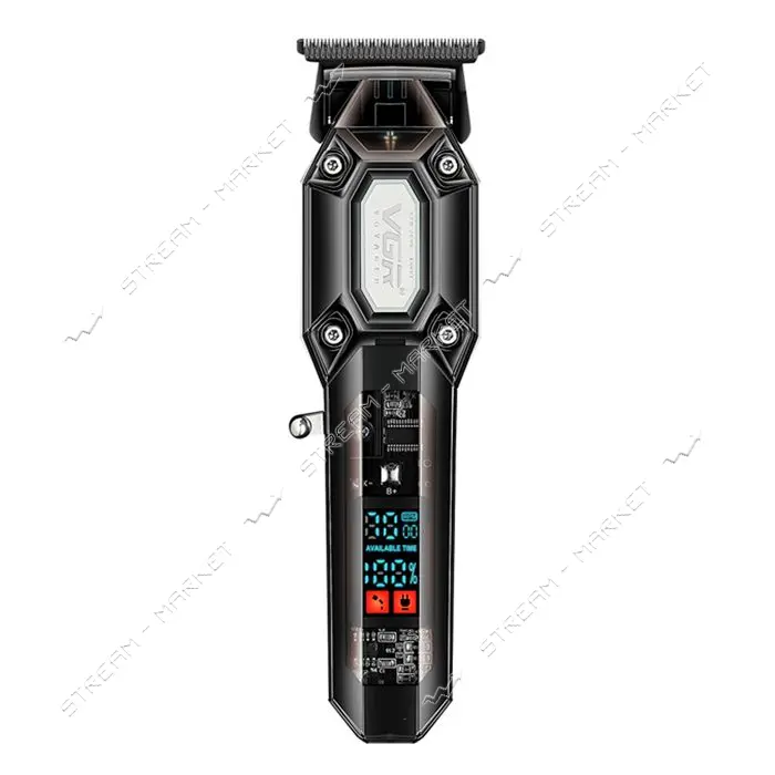 Триммер VGR V-900 4 насадки LED display 7000 RPM черная
