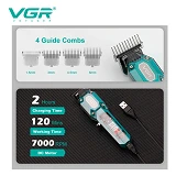 Триммер VGR V-900 4 насадки LED display 7000 RPM зеленая                                            
