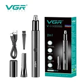 Триммер VGR 2 в 1 V-615 2 насадки для носа и ушей IPX4