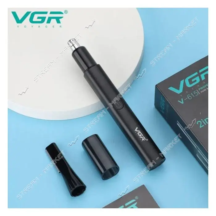 Триммер VGR 2 в 1 V-615 2 насадки для носа и ушей IPX4