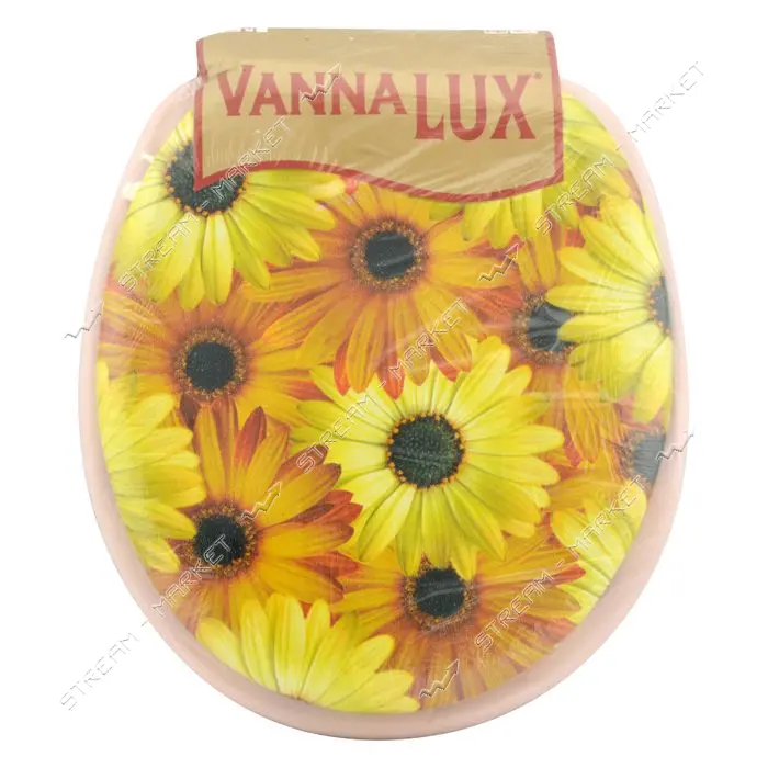 Сиденье для унитаза Vanna Lux мягкое бежевое                                                        