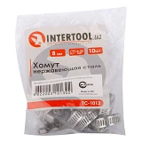 Хомут Intertool TC-1013 нержавеющая сталь 8мм 10шт d13-23мм