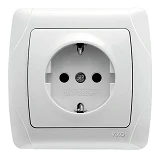 Розетка белая Viko Carmen 1008 с заземлением белая                                                  