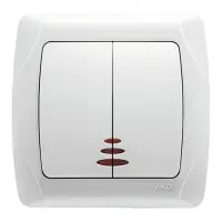 Выключатель двухклавишный Viko Carmen 1050 с подсветкой                                             