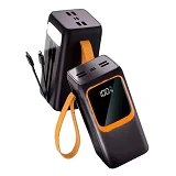 Портативное зарядное устройство Aspor A319 PD 50000mAh 22.5W/20W PD плюс 3 кабеля черный