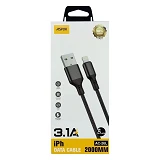 Кабель Aspor AC-26L Lightning 3.1А Textile 2м черный
