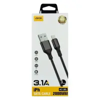 Кабель Aspor AC-26L Lightning 3.1А Textile  2м черный                                               