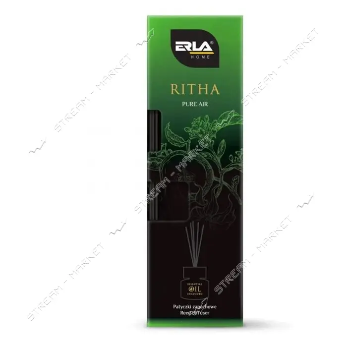 Аромадиффузор Erla с палочками HOME RITHA чистый воздух 100мл                                       