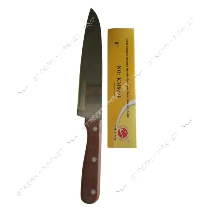 Нож кухонный КМ8094-34см деревянная ручка