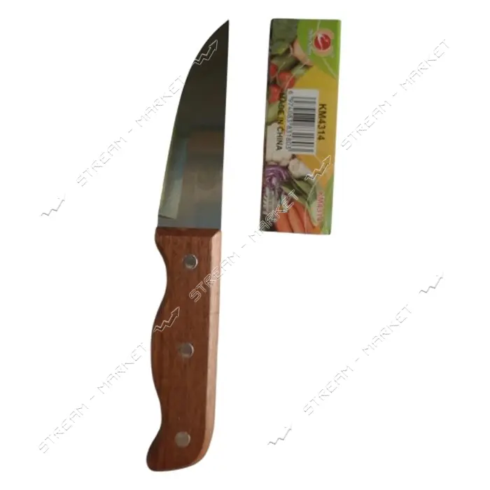 Нож кухонный КМ4314-23см деревянная ручка                                                           