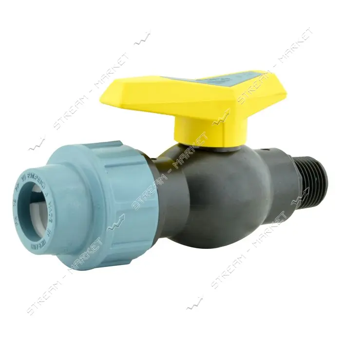 Кран шаровый цельнолитой ПНД STP D20 ЗН 20х1/2" PP