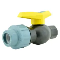 Кран шаровый цельнолитой ПНД STP D20 ЗВ 20х1/2" PP                                                  