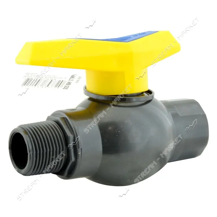 Кран шаровый цельнолитой ПНД STP D25 ВН 3/4"х3/4" PP