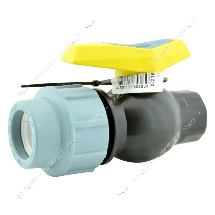 Кран шаровый цельнолитой ПНД STP D32 ЗВ 32х1" PP